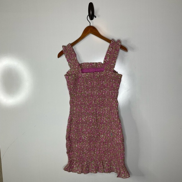 Free the Roses All Over Smocked Ruffled‎ Mini Dress Size Xsmall - Picture 6 of 8